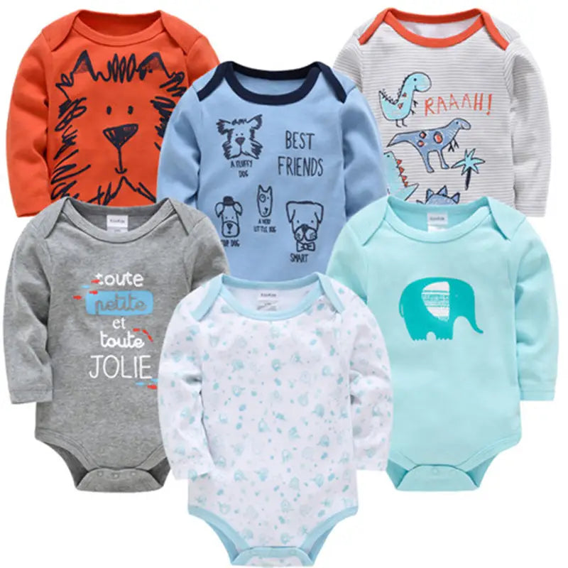 6-Piece Long Sleeve Baby Onesie Set | For Newborns - # BAAA21110068