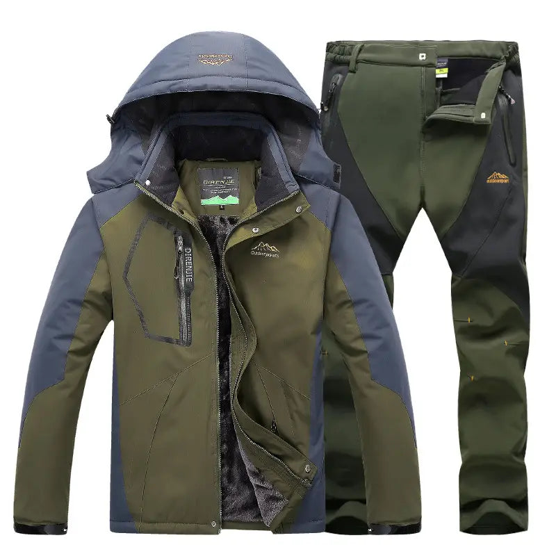 Men’s Winter Waterproof Fleece Lined Outdoor Jacket Set