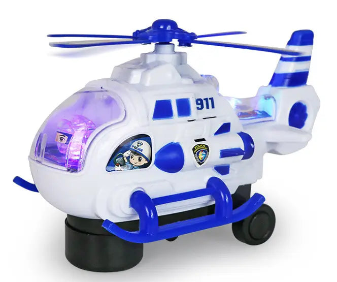 Electric Universal Police Helicopter Toy | With Light & Music - # BAGE81110026