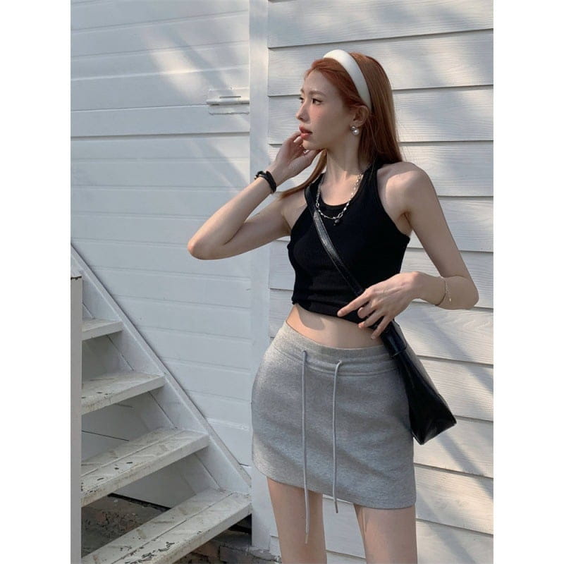 Korean Spicy Girl Drawstring Skirt for Girl and Women - # GIAA23710004
