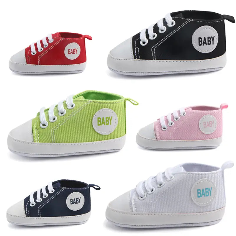 Canvas Classic Sports Sneakers Baby Boys Girls First Walkers Shoes Infant Toddler Soft Sole Anti-slip Baby Shoes - #