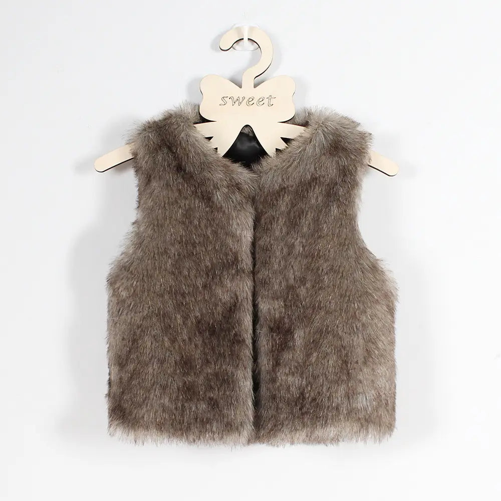 Warm Faux Fur Vest - Back View