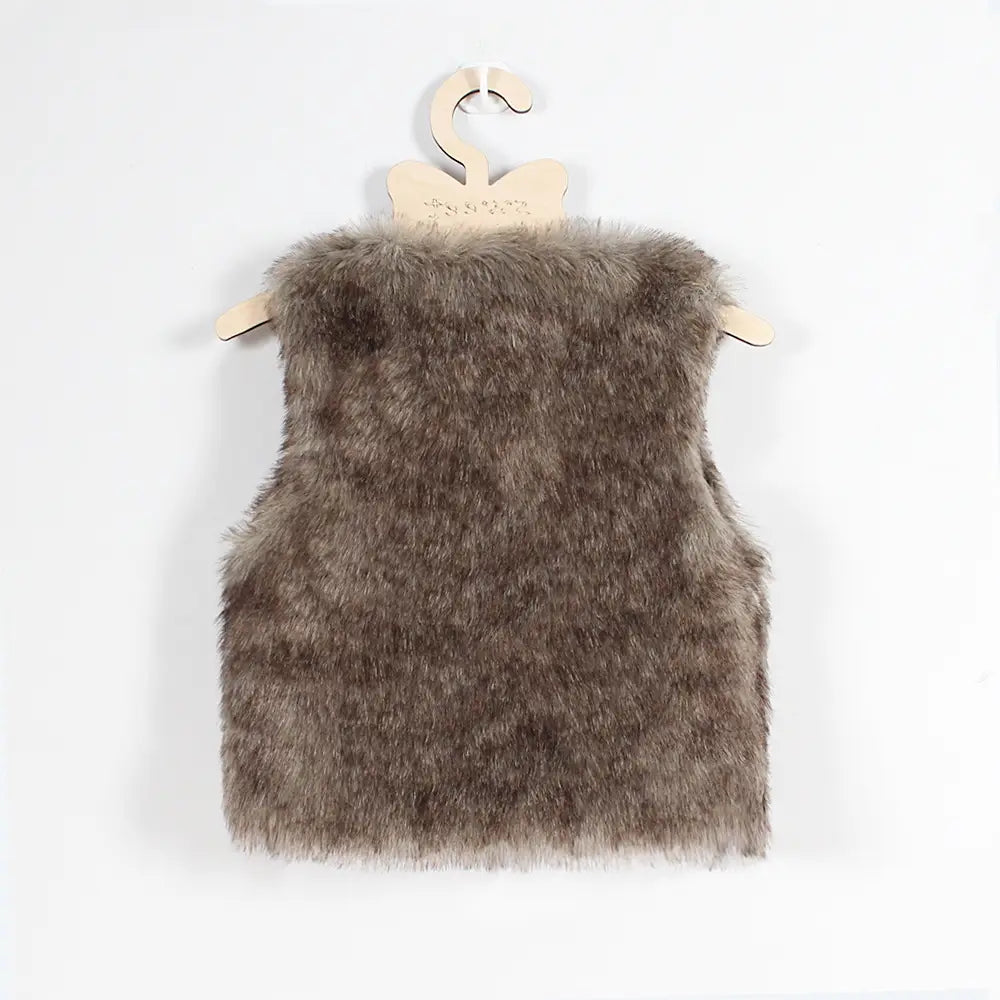 Warm Faux Fur Vest - Close Up