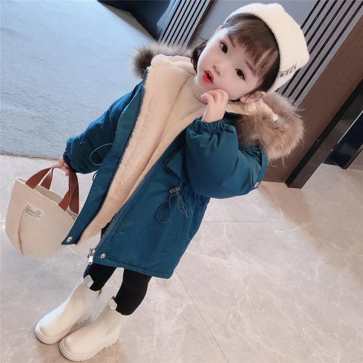 Mid-length Girl’s Cotton Coat Wool - # BAAA61110018 & GIAA21210045