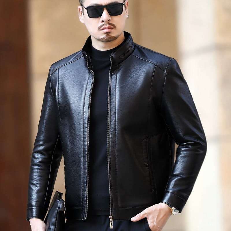 Men's Leather Jacket - Black
