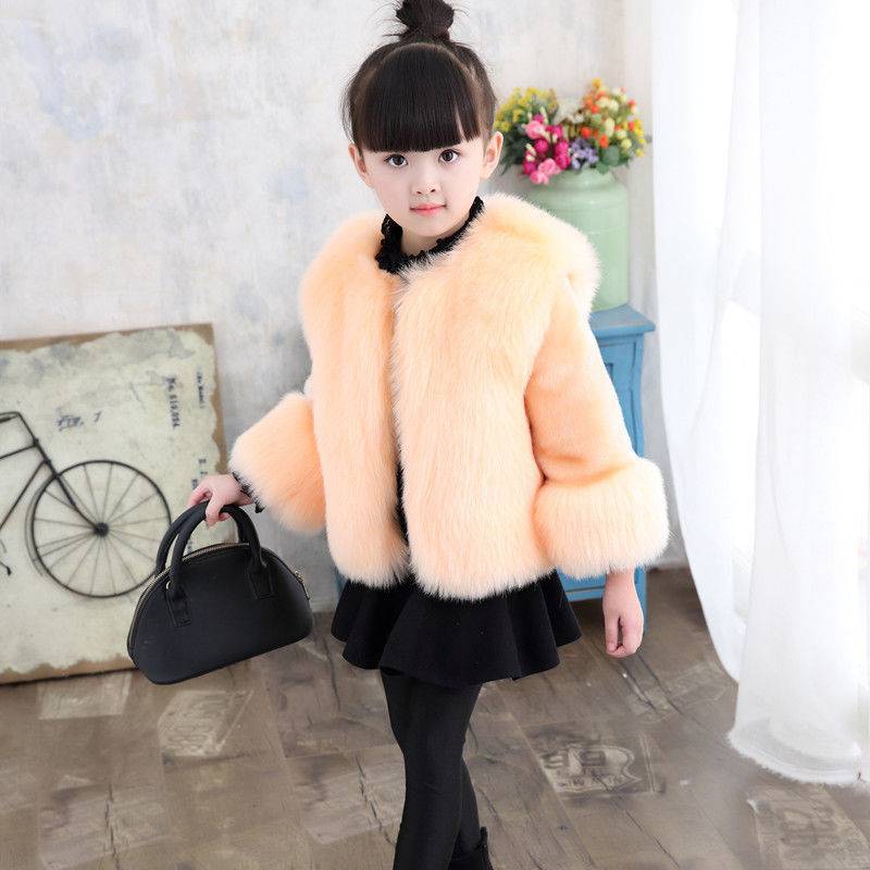 Girls’ New Fox Fur Thickened Cotton Coat - # GIAA21210048