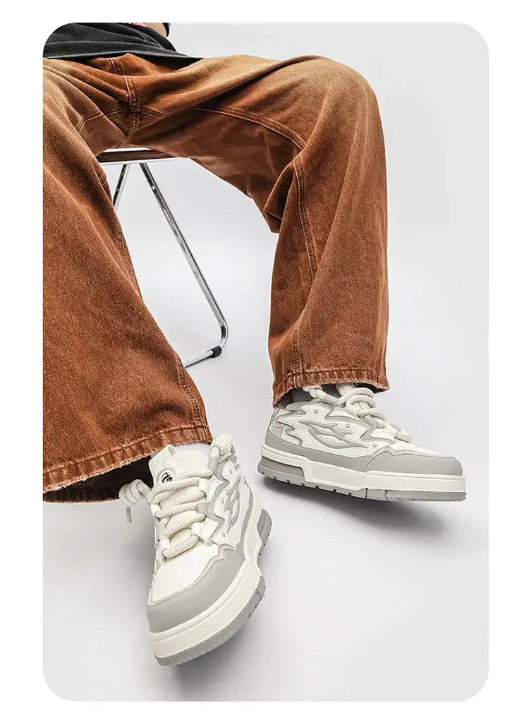 Boys Men’s Platform All-match Height Increasing Niche Personality Korean Casual Shoes - # BOAA73510002