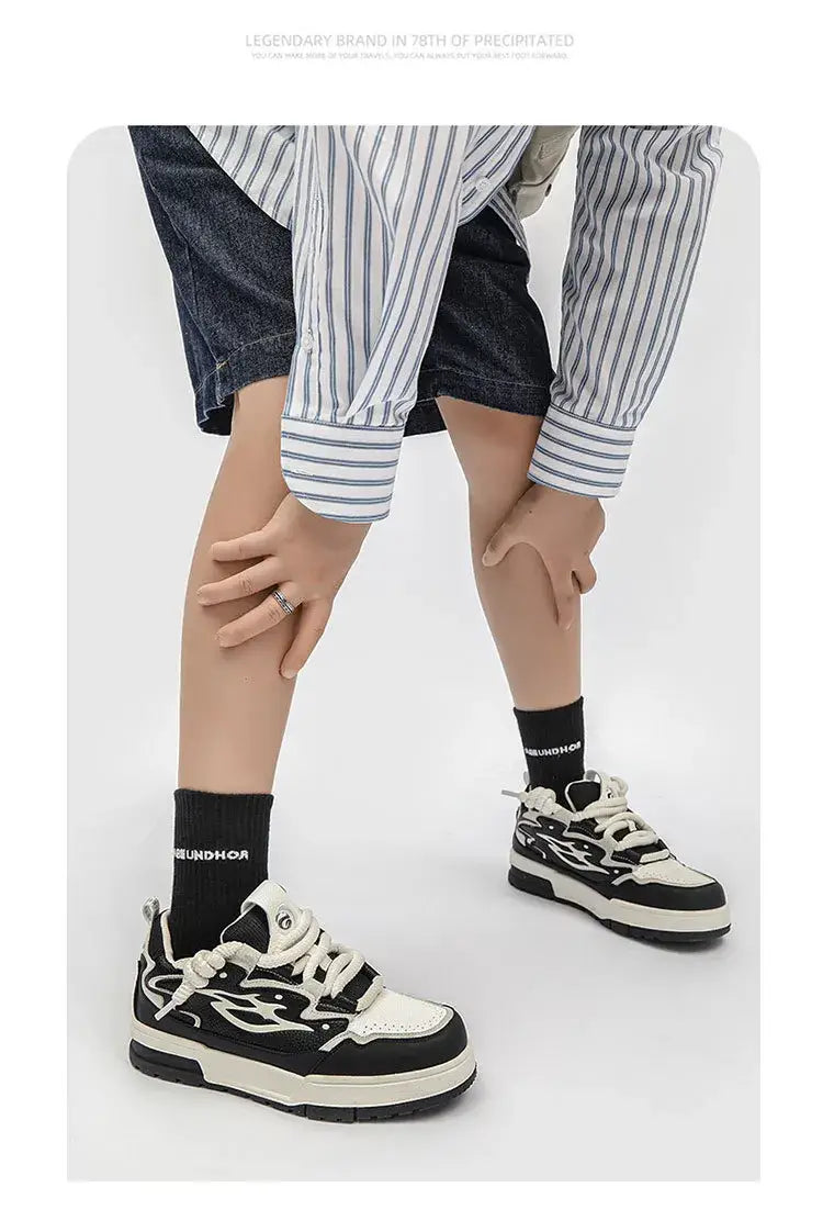 Boys Men’s Platform All-match Height Increasing Niche Personality Korean Casual Shoes - # BOAA73510002
