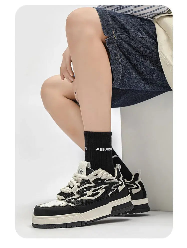 Boys Men’s Platform All-match Height Increasing Niche Personality Korean Casual Shoes - # BOAA73510002