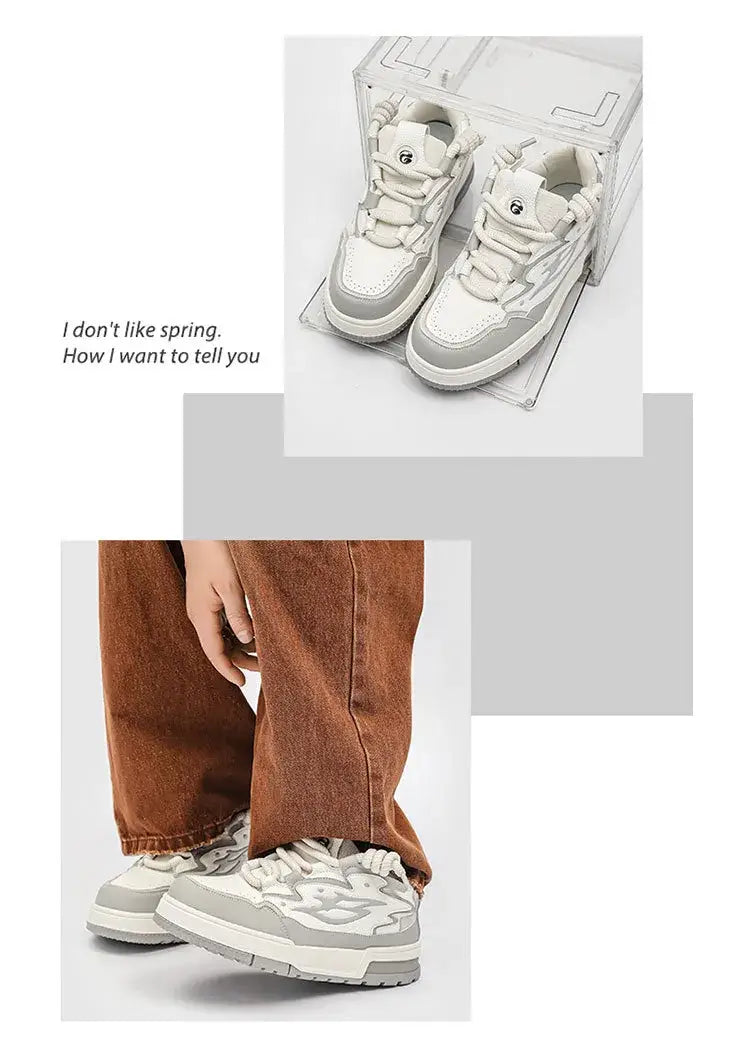 Boys Men’s Platform All-match Height Increasing Niche Personality Korean Casual Shoes - # BOAA73510002