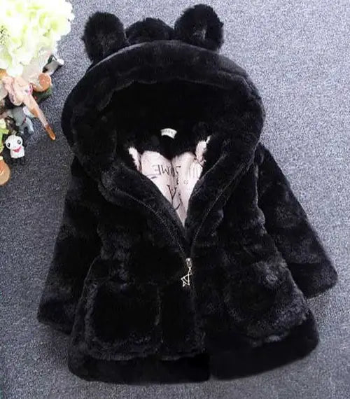 Thick Faux Fur Coat for Big Kids