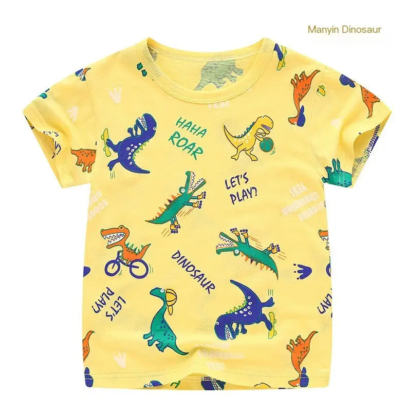 Summer Cartoon Cotton Short Sleeve T-Shirt for Kids