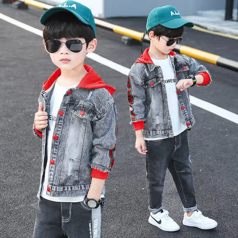Boy’s Denim Jacket with Hoodie | For Spring and Autumn _ # BOAA13210014 & BOAA12210002