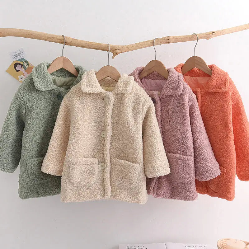 Children’s Thick Lamb Fur Warm Coat