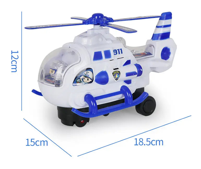 Electric Universal Police Helicopter Toy | With Light & Music - # BAGE81110026