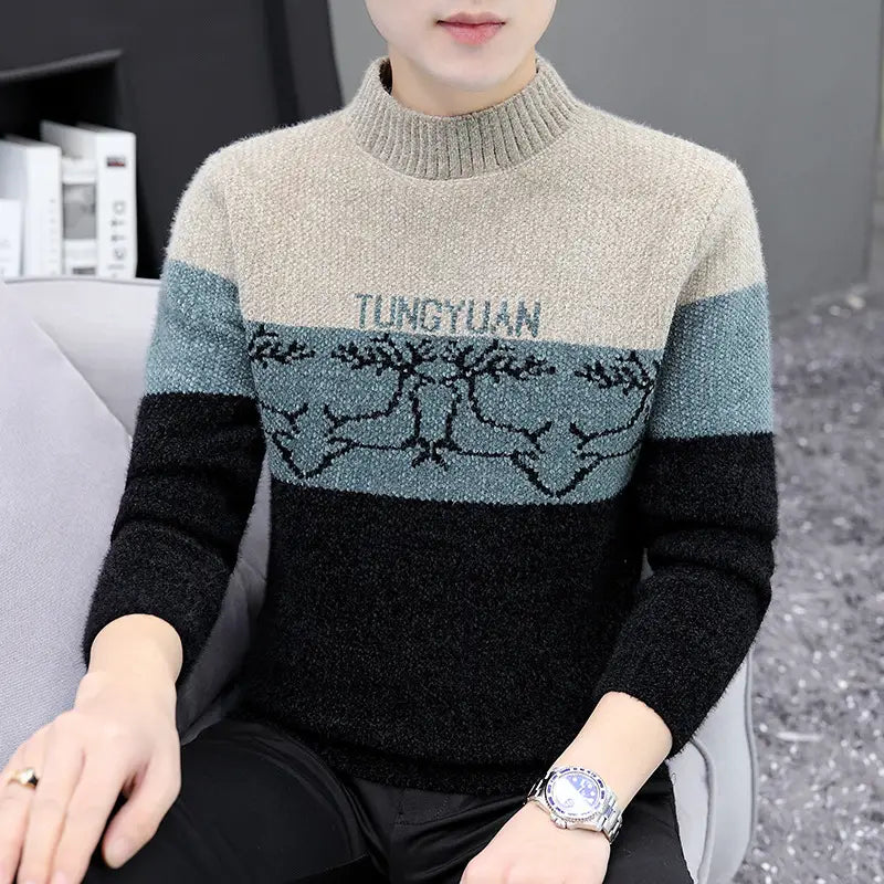 Men’s Thickened Sweater for Autumn and Winter Youth