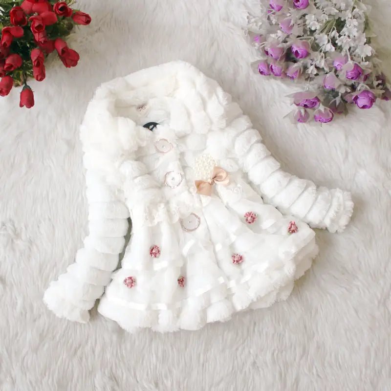 Simple And Thick Winter Girl’s Fur Coat - # GIAA21210051