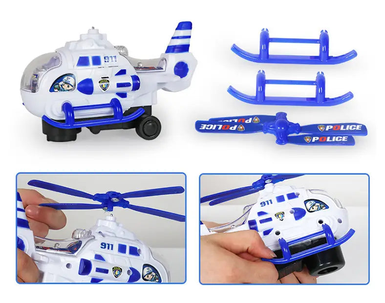 Electric Universal Police Helicopter Toy | With Light & Music - # BAGE81110026