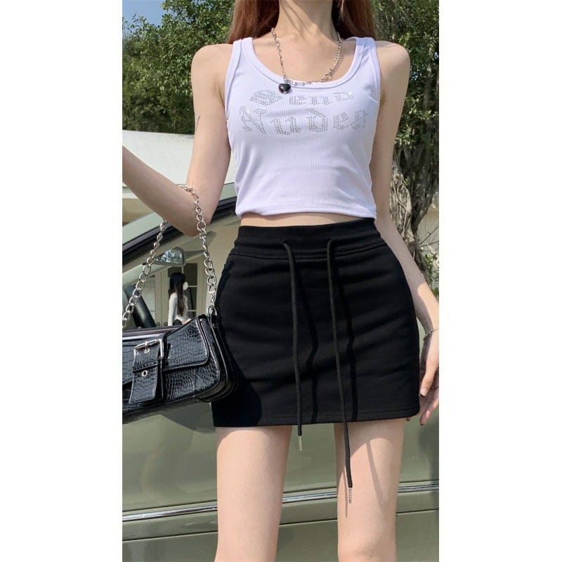 Korean Spicy Girl Drawstring Skirt for Girl and Women - # GIAA23710004