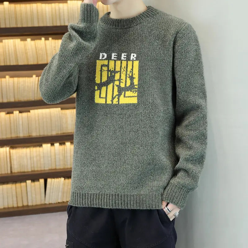 Men’s Thickened Sweater for Autumn and Winter Youth