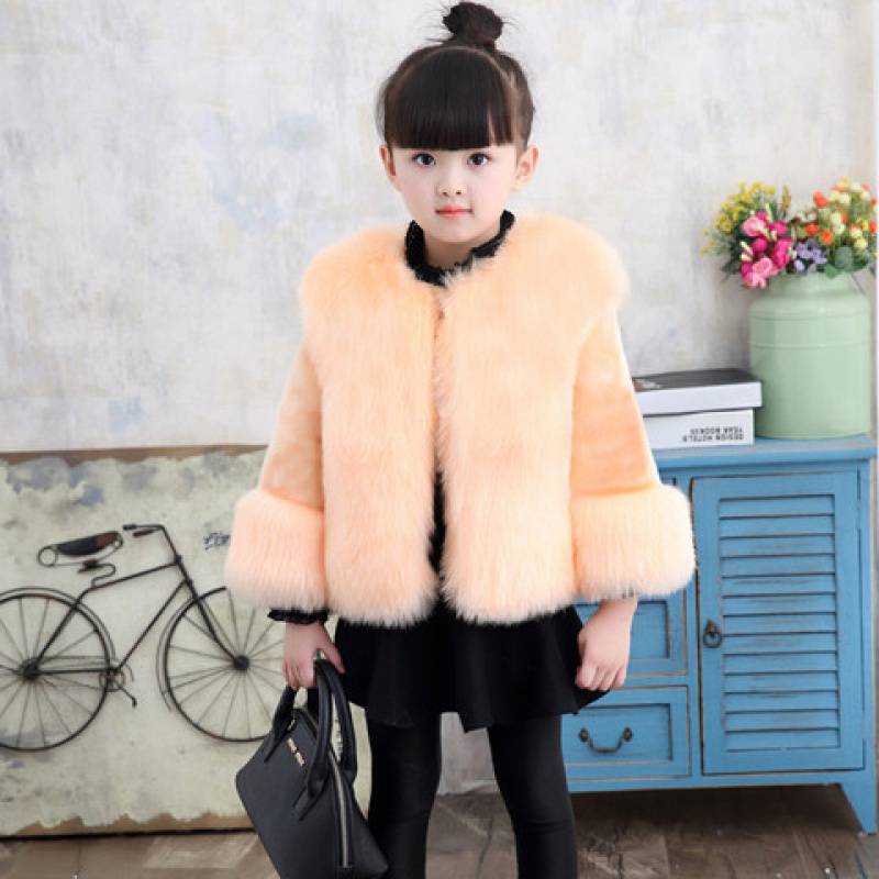 Girls’ New Fox Fur Thickened Cotton Coat - # GIAA21210048
