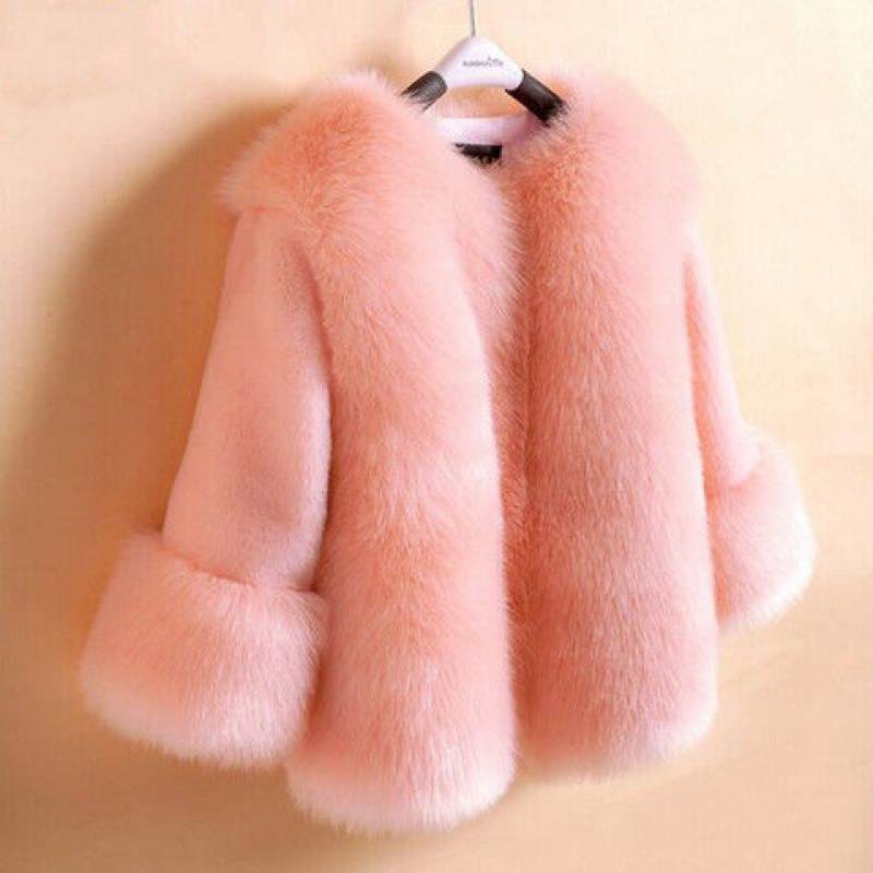 Girls’ New Fox Fur Thickened Cotton Coat - # GIAA21210048