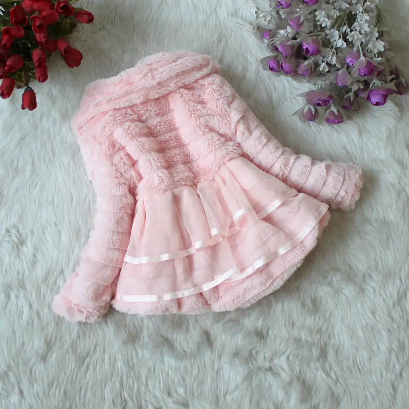 Simple And Thick Winter Girl’s Fur Coat - # GIAA21210051