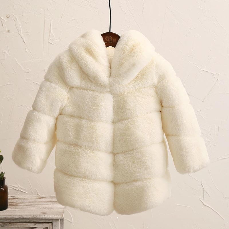 Girls’ Padded Otter Rabbit Fur Imitation Coat