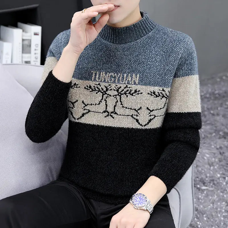 Men’s Thickened Sweater for Autumn and Winter Youth