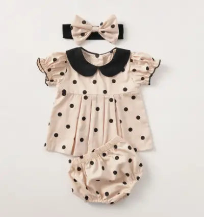 Summer Baby Girl Polka Dot | Top and Pants Set - # BAAA51210057