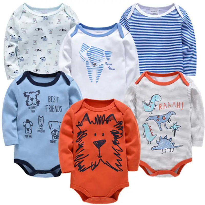 6-Piece Long Sleeve Baby Onesie Set | For Newborns - # BAAA21110068