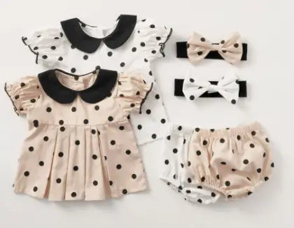 Summer Baby Girl Polka Dot | Top and Pants Set - # BAAA51210057