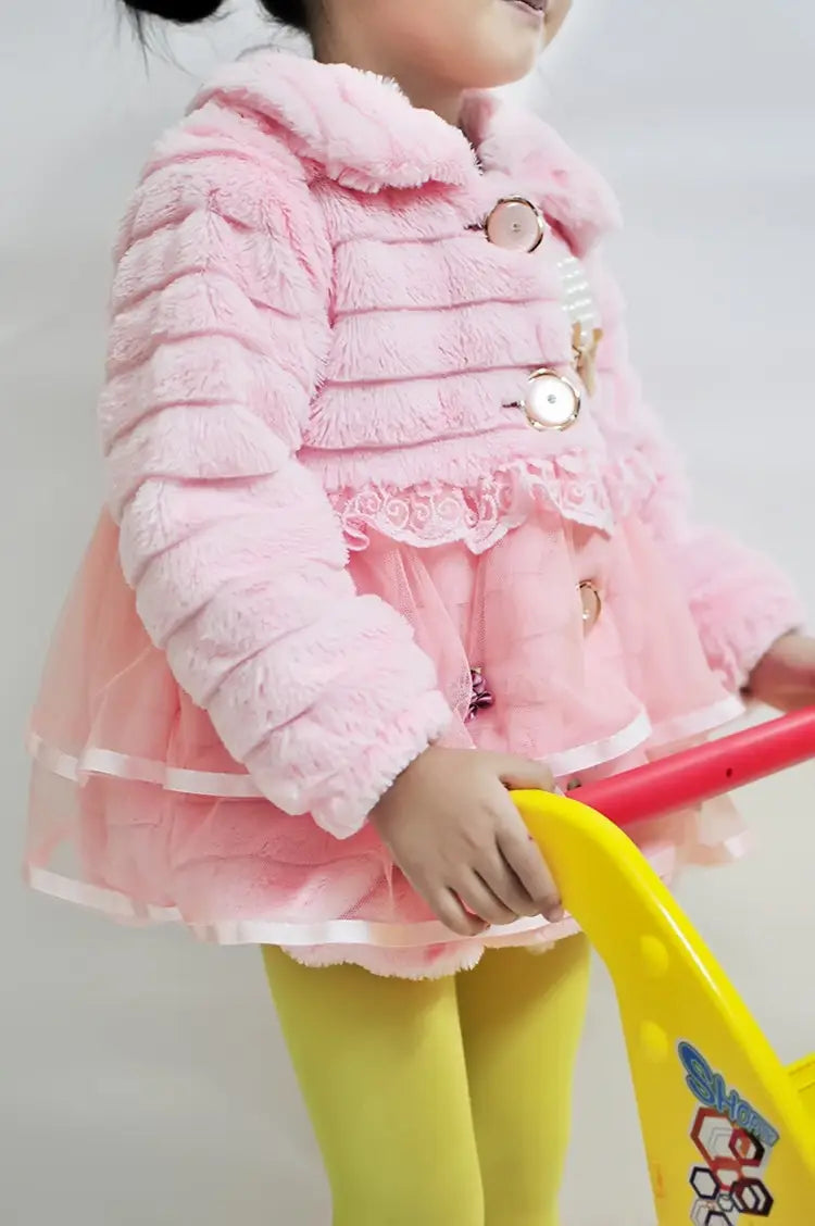 Simple And Thick Winter Girl’s Fur Coat - # GIAA21210051