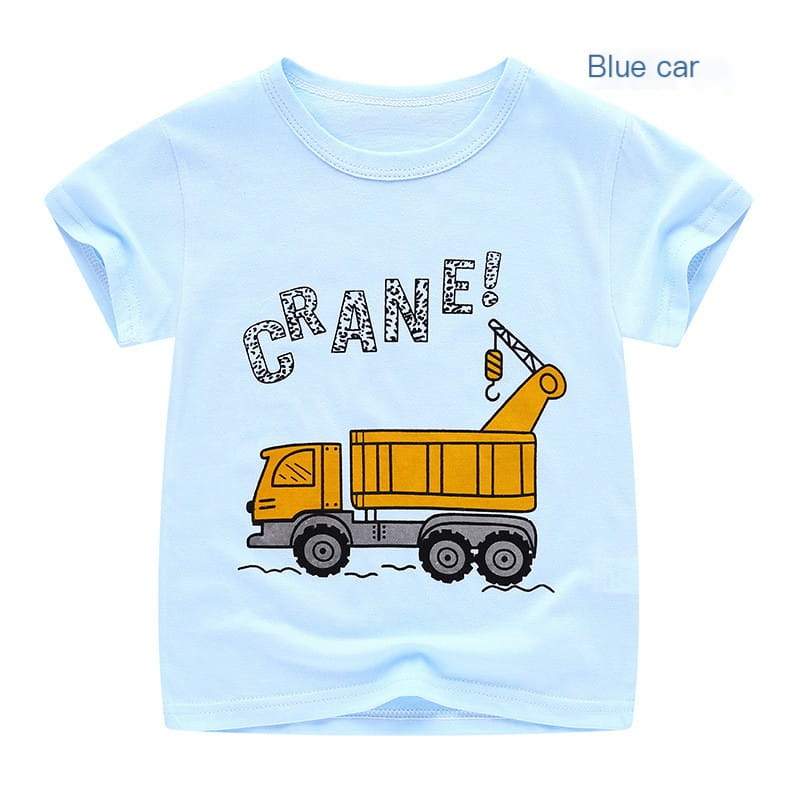 Summer Cartoon Cotton Short Sleeve T-Shirt for Kids