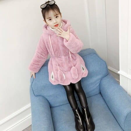 Children's Thick Fur Coat - Purple