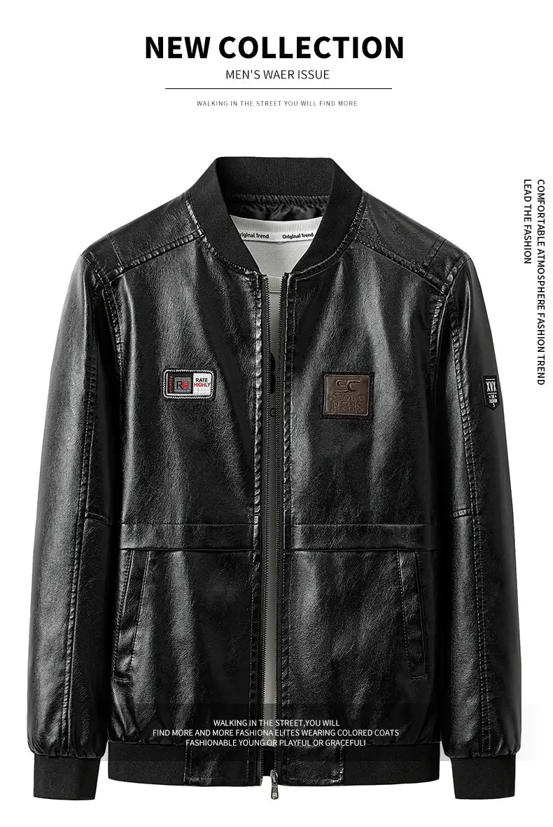 Genuine Leather Jacket Front View