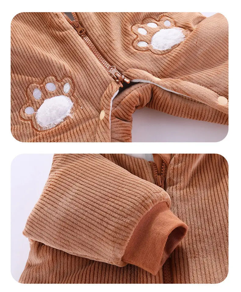 Winter Panda Baby Hoodie Romper Winter Panda Baby Hoodie Jumpsuit | For Newborns - M# BAAA21110063