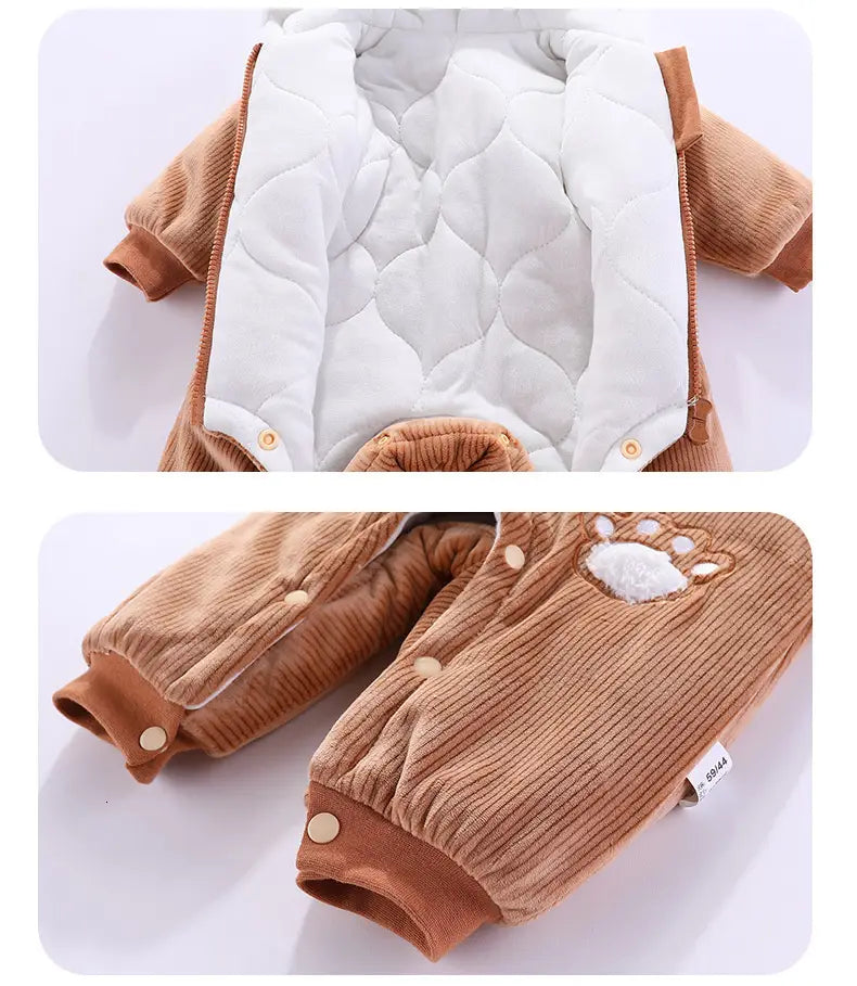 Winter Panda Baby Hoodie Romper Winter Panda Baby Hoodie Jumpsuit | For Newborns - M# BAAA21110063