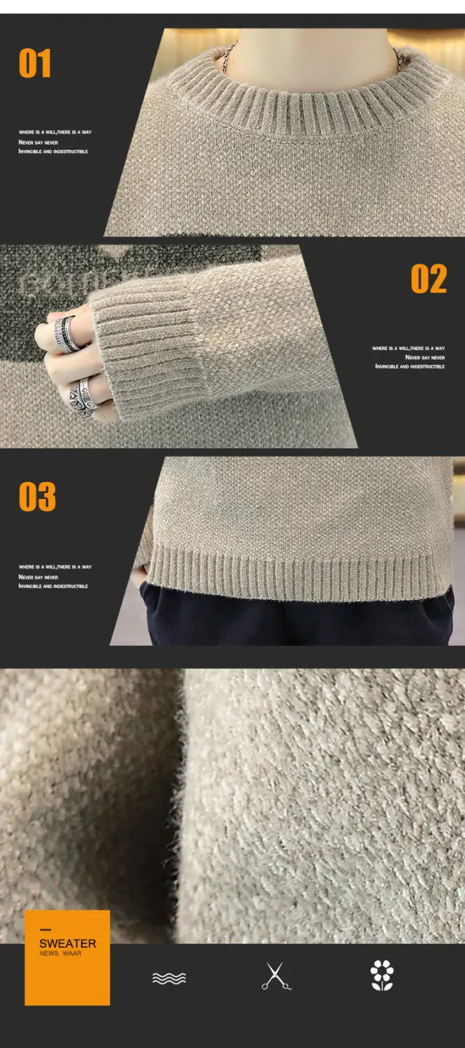 Men’s Thickened Sweater for Autumn and Winter Youth