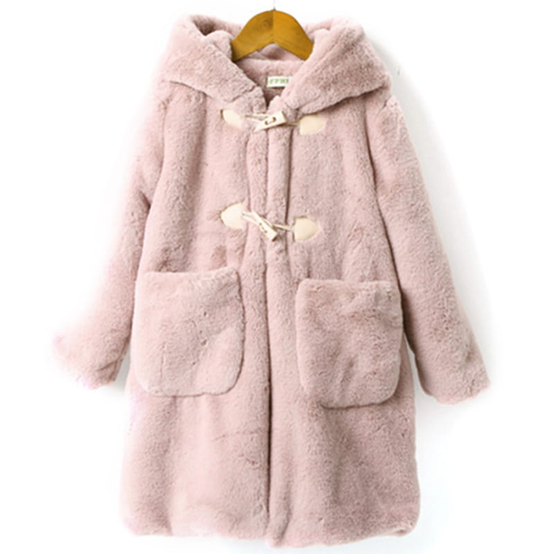 Thick Faux Fur Coat for Big Kids