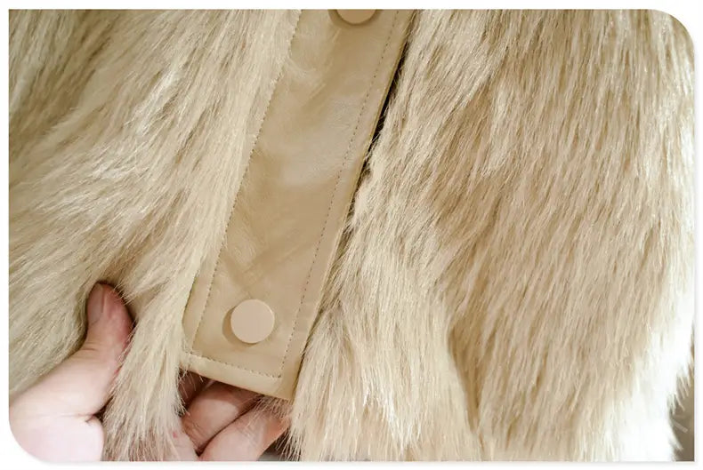 Fashion Girls’ Fur One-piece Thickened Coat- # GIAA21210050