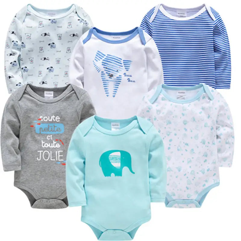 6-Piece Long Sleeve Baby Onesie Set | For Newborns - # BAAA21110068