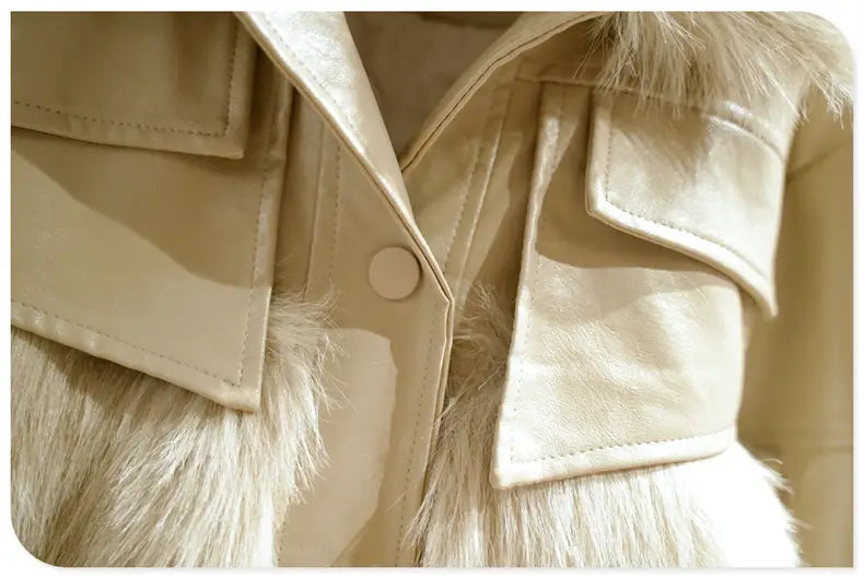 Fashion Girls’ Fur One-piece Thickened Coat- # GIAA21210050