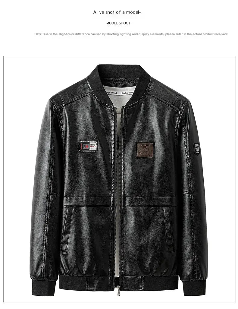Genuine Leather Jacket with Accessories
