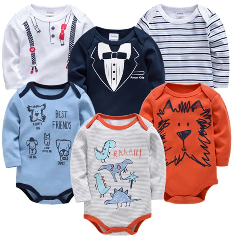 6-Piece Long Sleeve Baby Onesie Set | For Newborns - # BAAA21110068