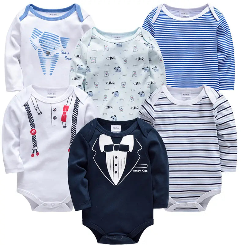 6-Piece Long Sleeve Baby Onesie Set | For Newborns - # BAAA21110068
