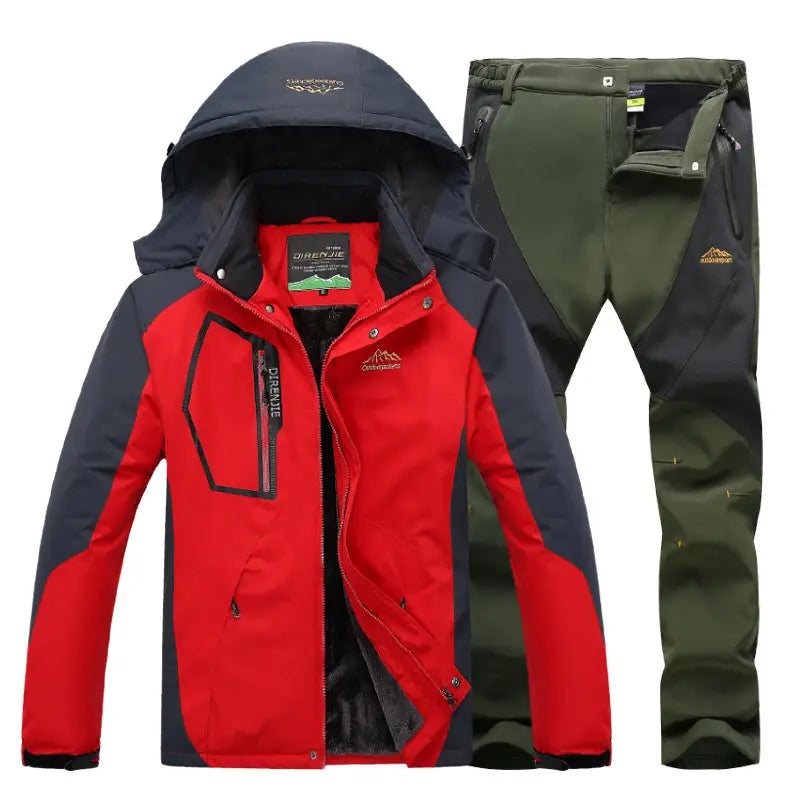 Men’s Winter Waterproof Fleece Lined Outdoor Jacket Set