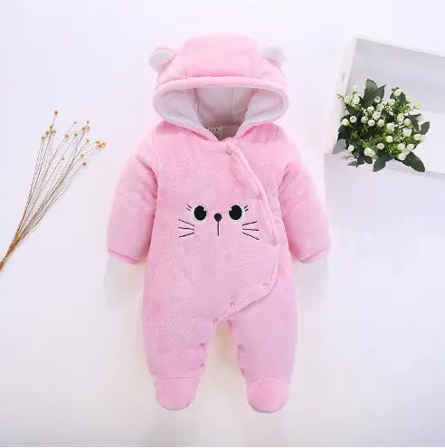 Baby onesie in Yellow Cat design