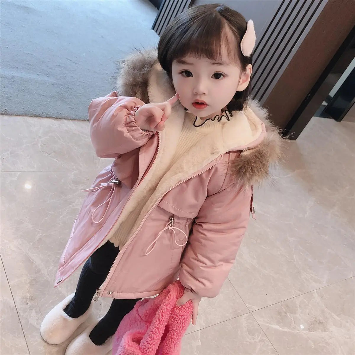 Mid-length Girl’s Cotton Coat Wool - # BAAA61110018 & GIAA21210045
