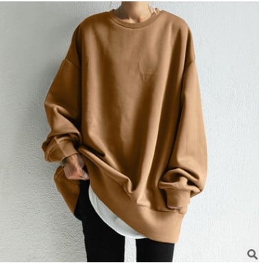 Mid-Length Loose Solid Color Blouse for Women - # WOAA21510025-PRG